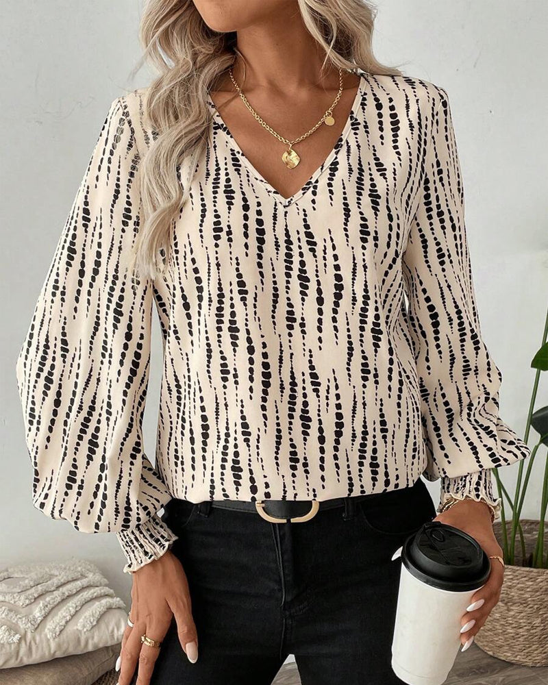 V-Neck Casual Blouse