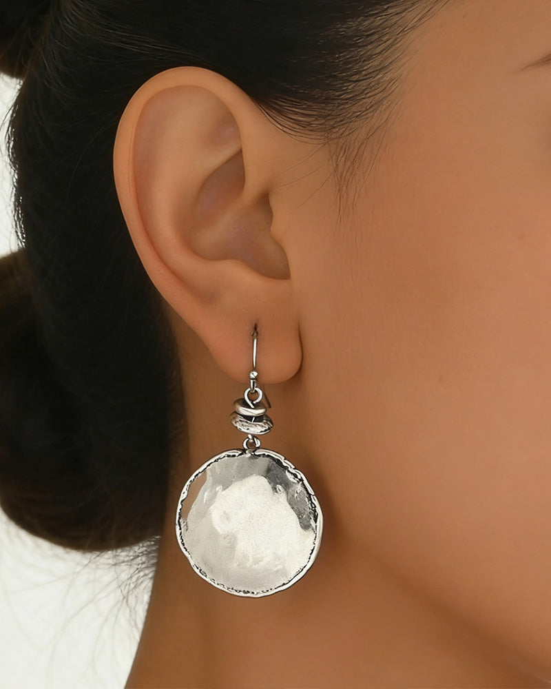 Simple Round Concave And Convex Design Earrings