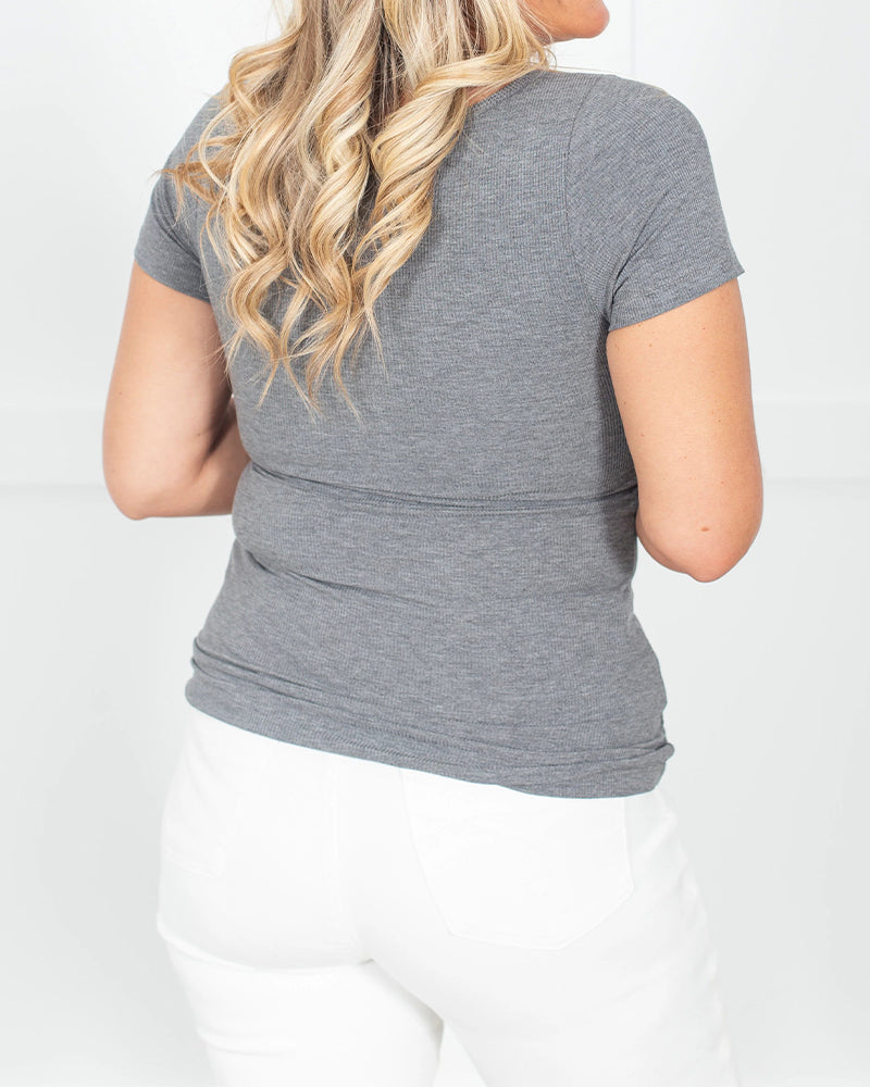 Solid Color Short Sleeve T-shirt