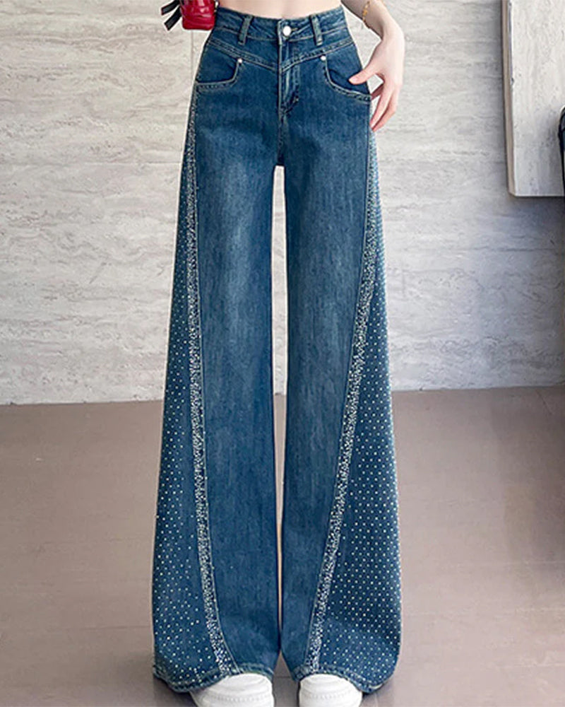 Loose-Fitting Washed Straight-Leg Jeans