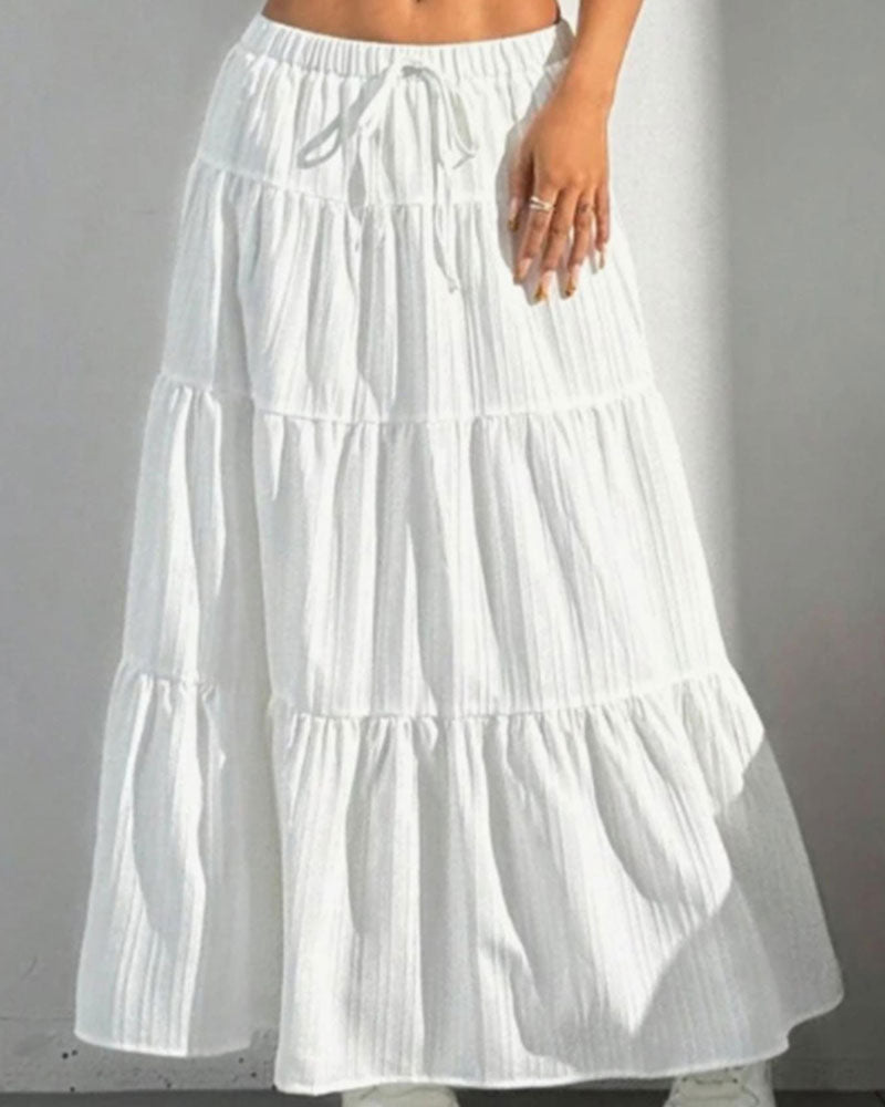 Wrap Tie Layered Skirt