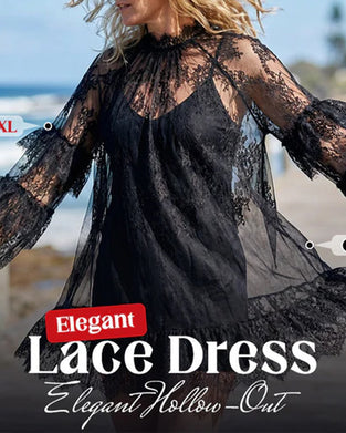 Elegant Hollow-Out Lace Dress