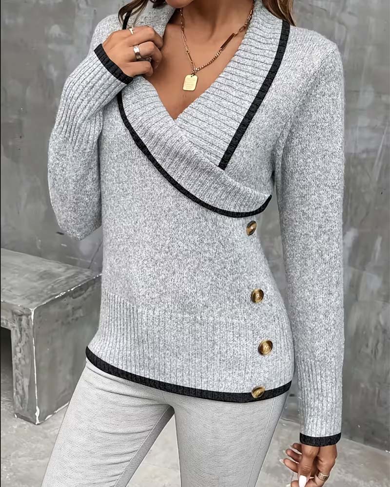 Long Sleeve V-Neck Pullover