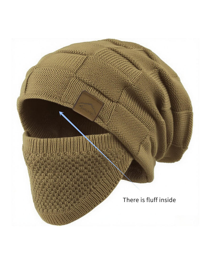 Knitted Hat Mask Set Winter Beanie Face Ear Cover