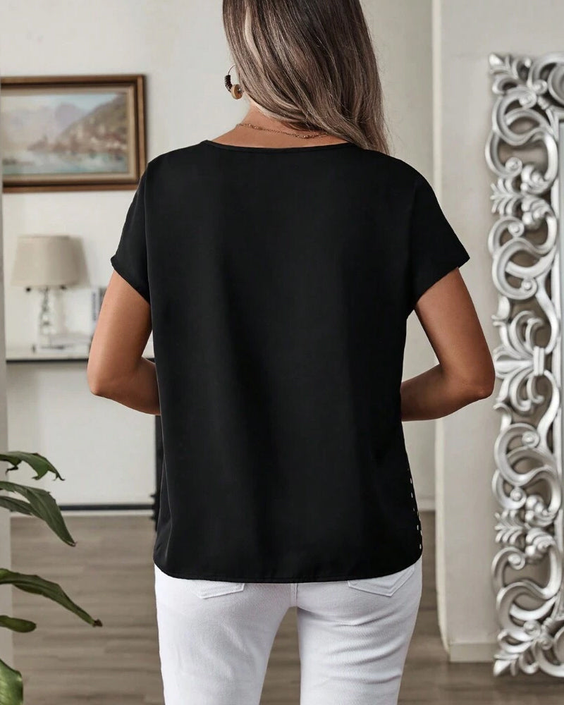 Round Neck Polka Dot Print T-Shirt