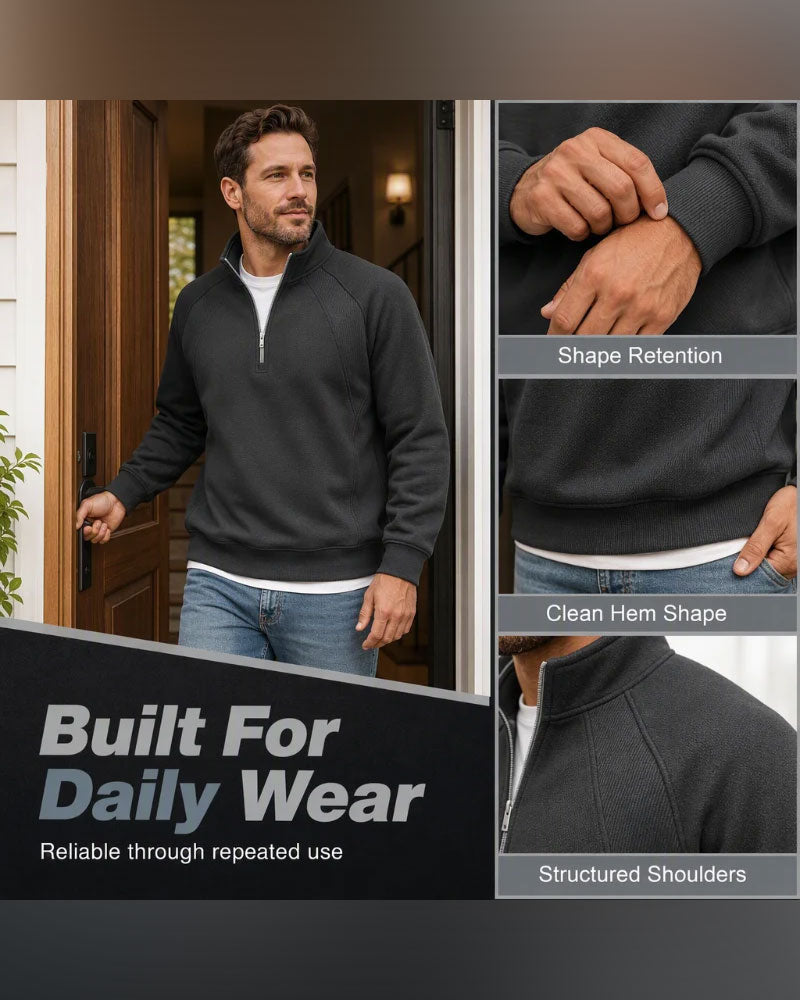 Half Zip Stand Collar Sweatshirt