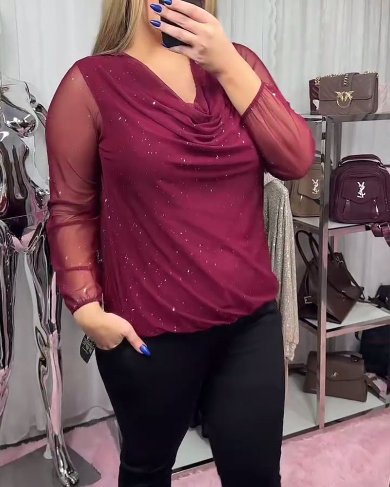 Long-Sleeved Fashionable Turtleneck Top