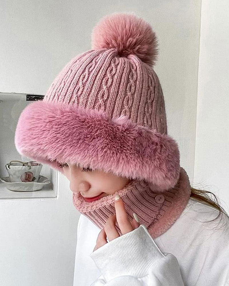 All-in-One Knitted Hat and Scarf
