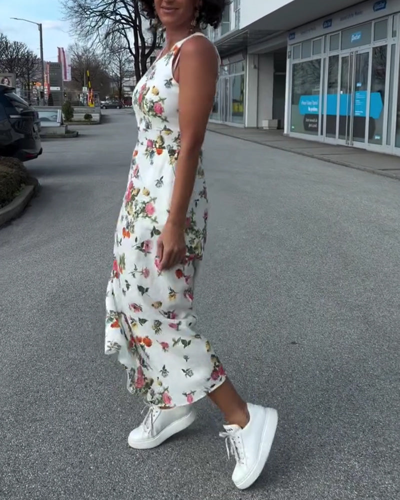 Sleeveless Printed Casual Dress