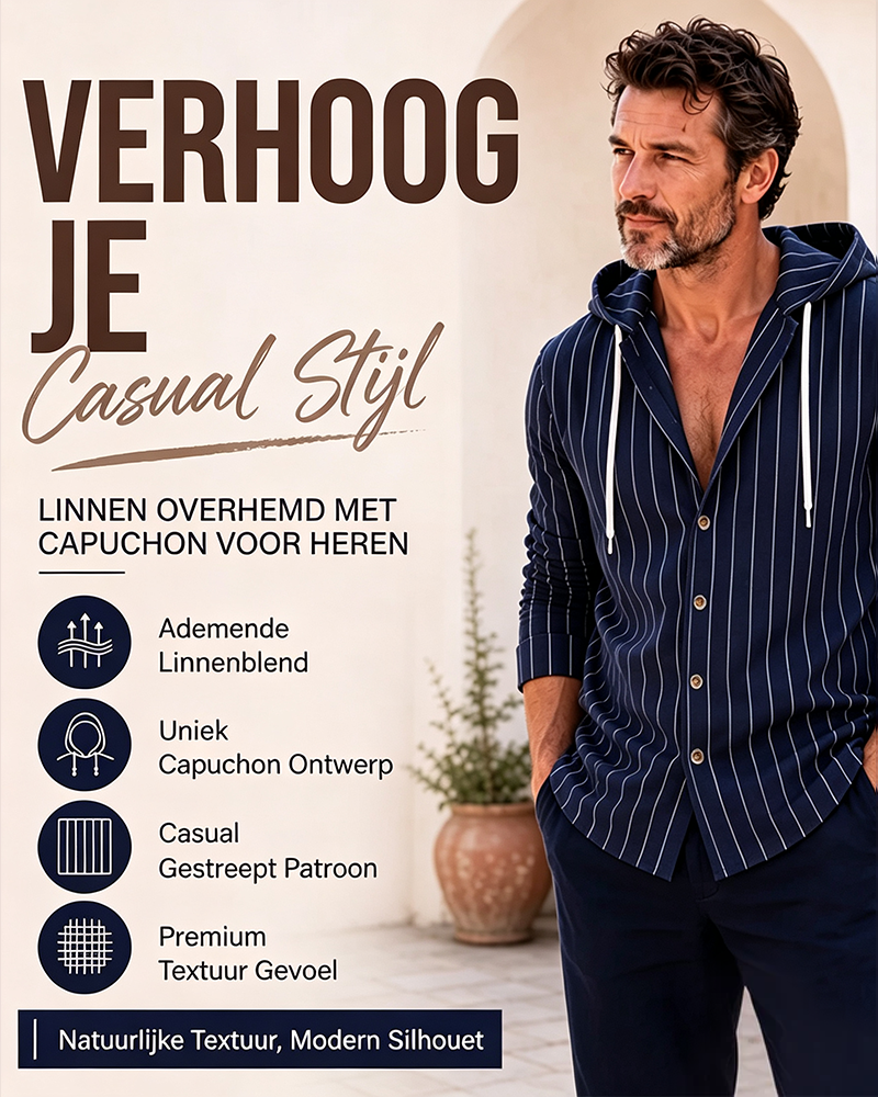 Men's Striped Hoodie Shirt