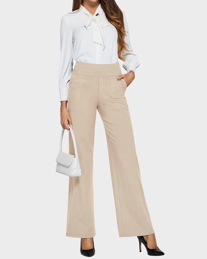 Women's High Waist Stretch Casual Yoga Wide Leg Pants