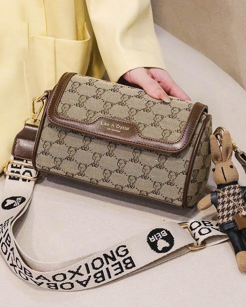 Bear Printed Simple Shoulder Bag