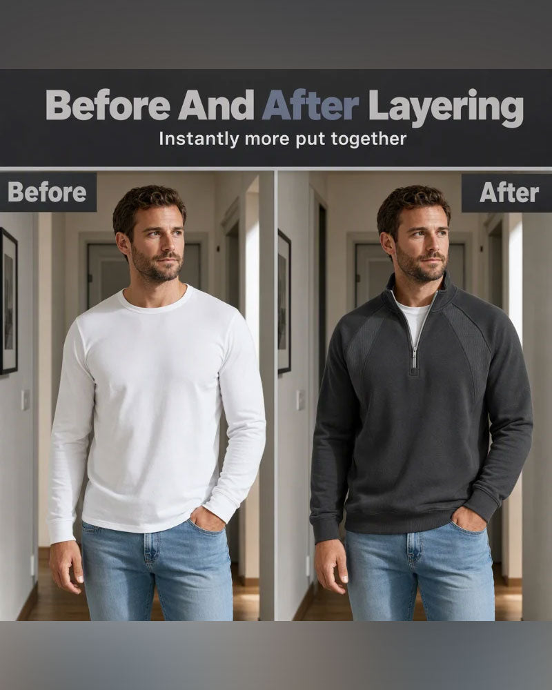 Half Zip Stand Collar Sweatshirt
