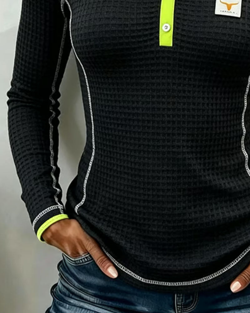 Hooded Color-Block Slim-Fit Top