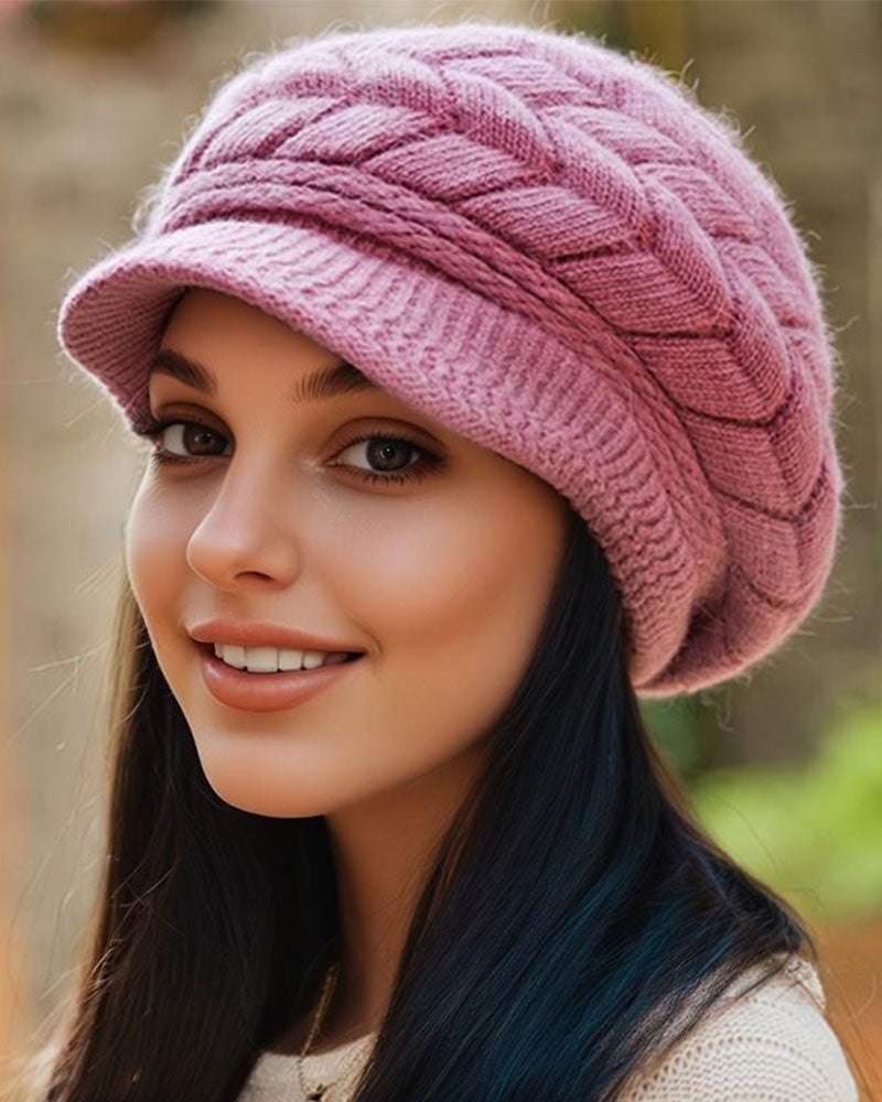 Womens Cable Knit Winter Slouchy Beanie Hat Soft Warm Stretchy
