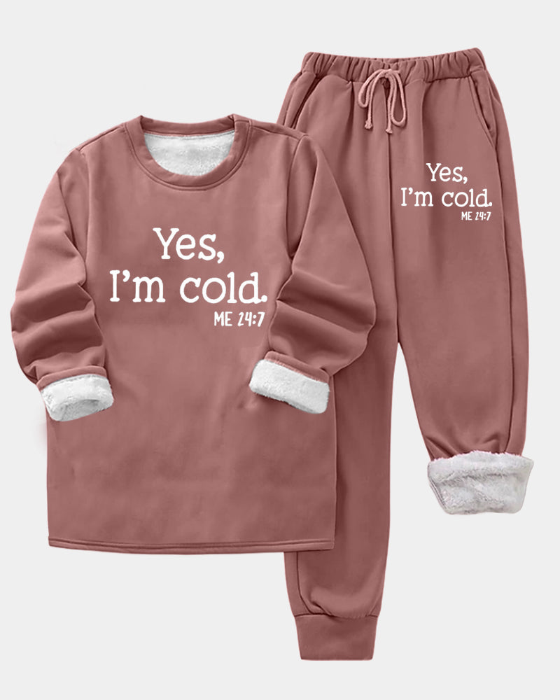 Letter printed fleece casual pants