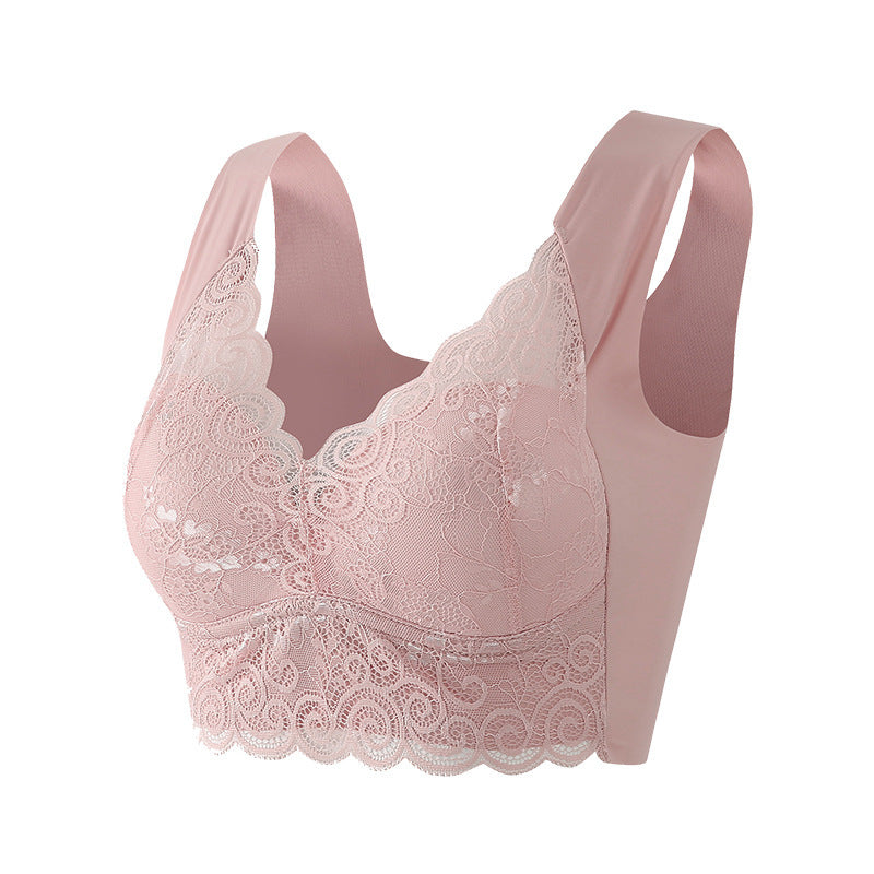 Seamless Push Up Wireless Lace Bra
