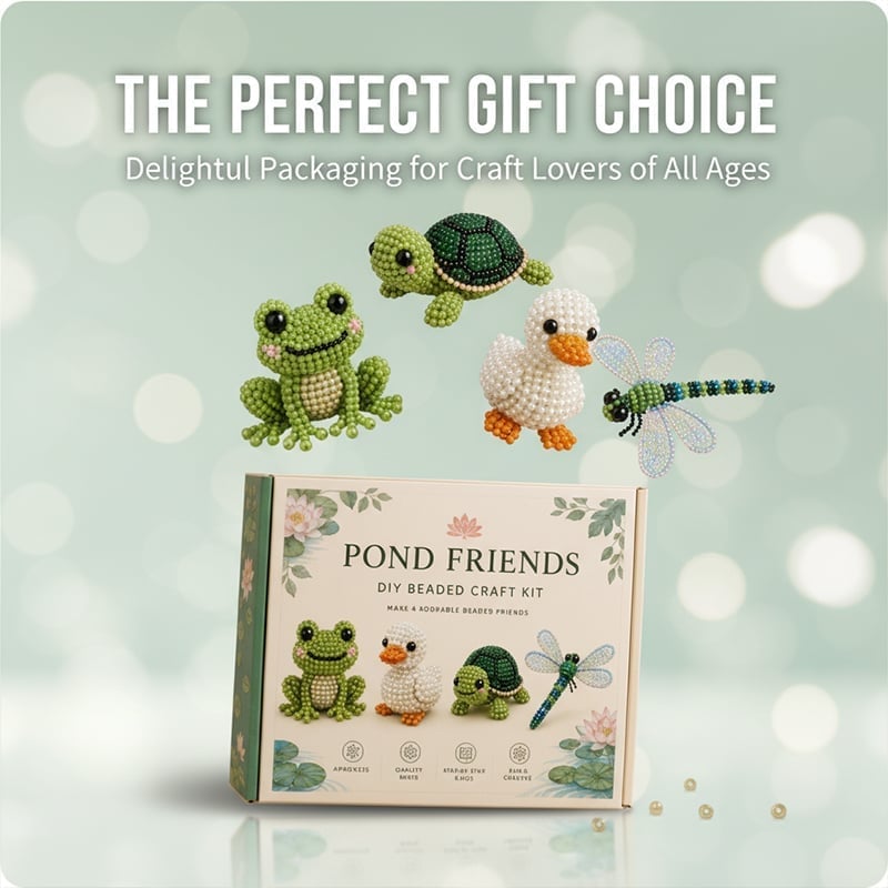 3D Beaded Animal Craft Kit - DIY Miniature Animal Beading Set for Beginners