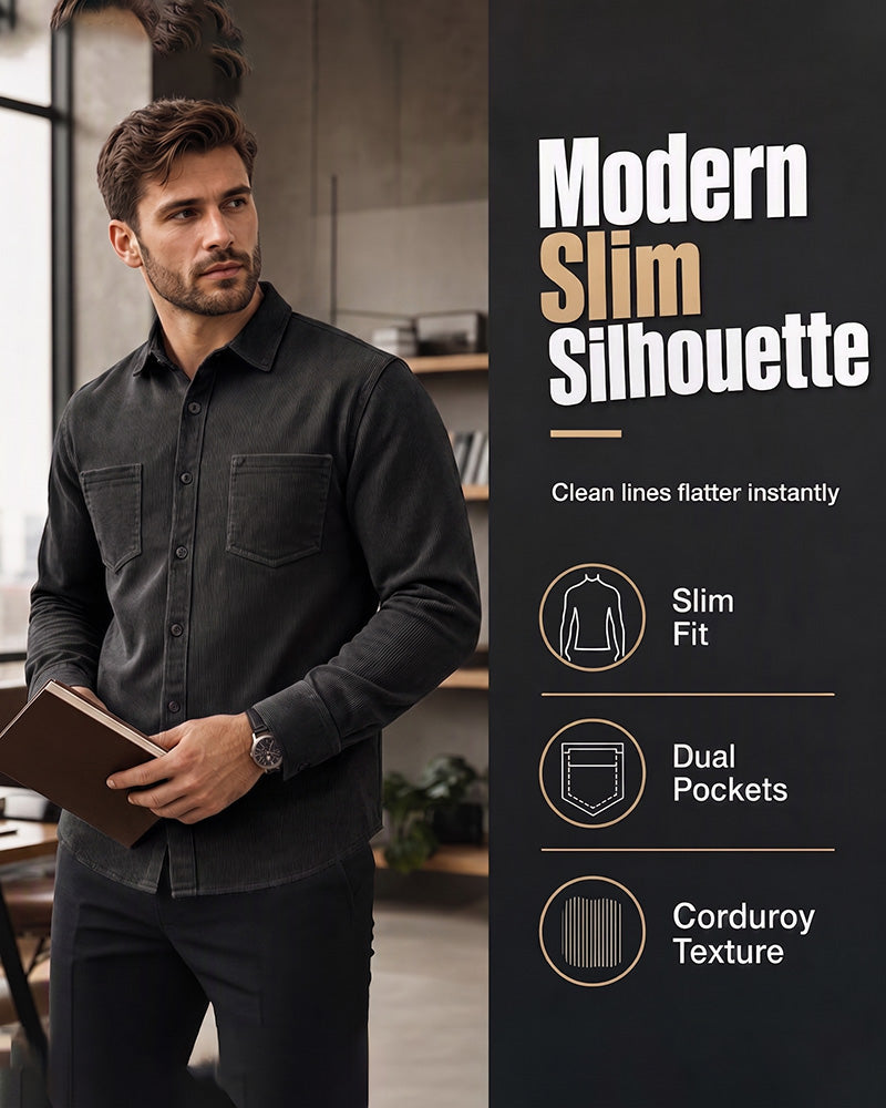 👔Men's Casual Corduroy Shirt Jacket – Classic Texture Meets Everyday Comfort