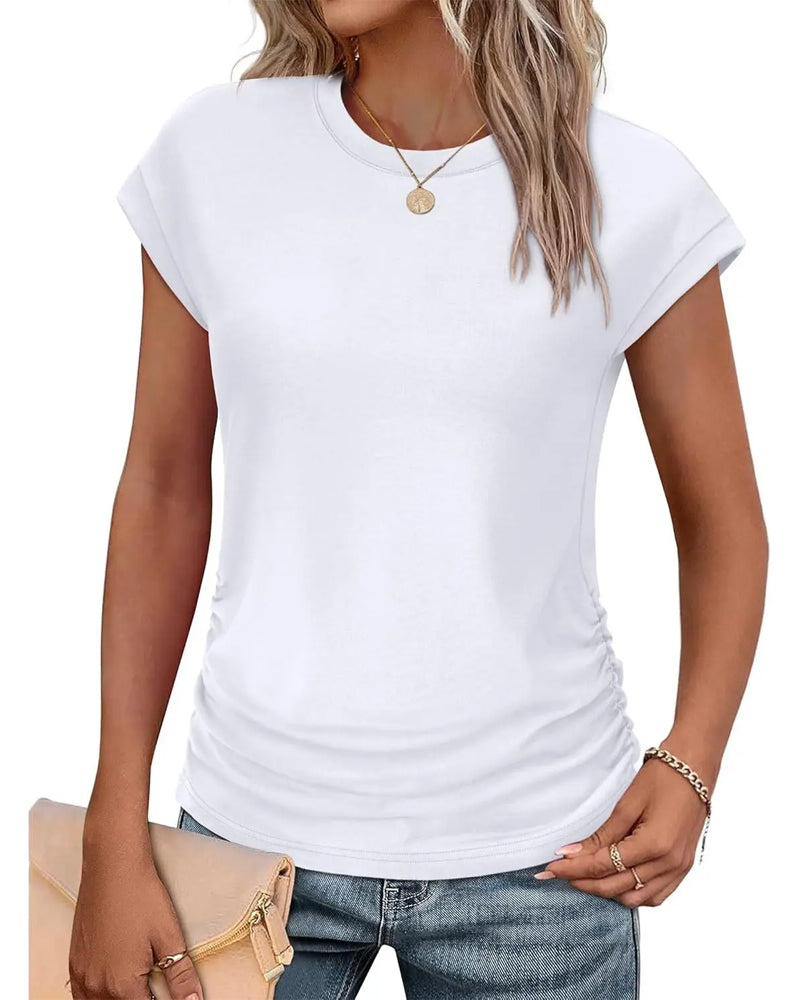 Side Shirring Short Sleeve T-Shirt
