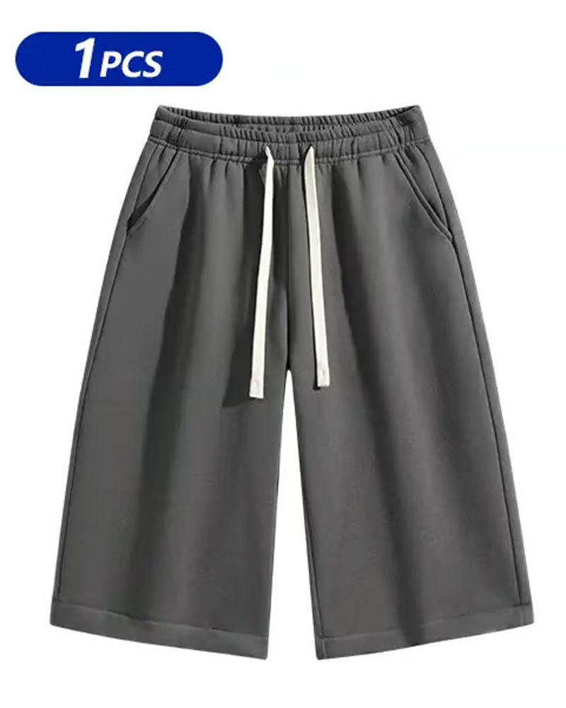 Men's Solid Color Drawstring Shorts