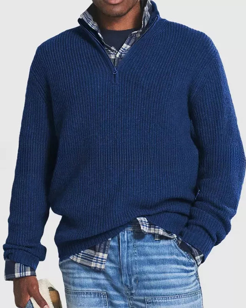 Men's Business Casual Zipper Sweater