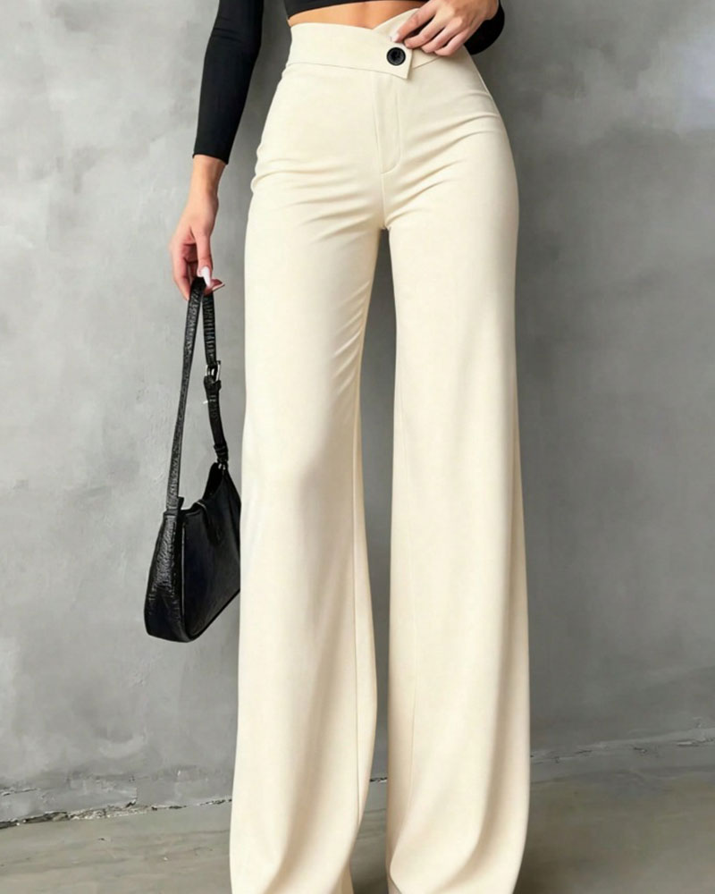 High Waisted Draped Suit Pants