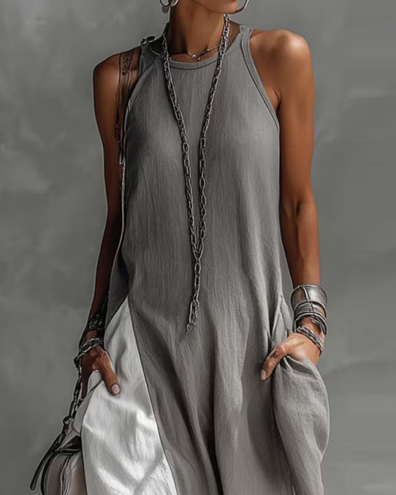 Sleeveless Pocket Maxi Dress