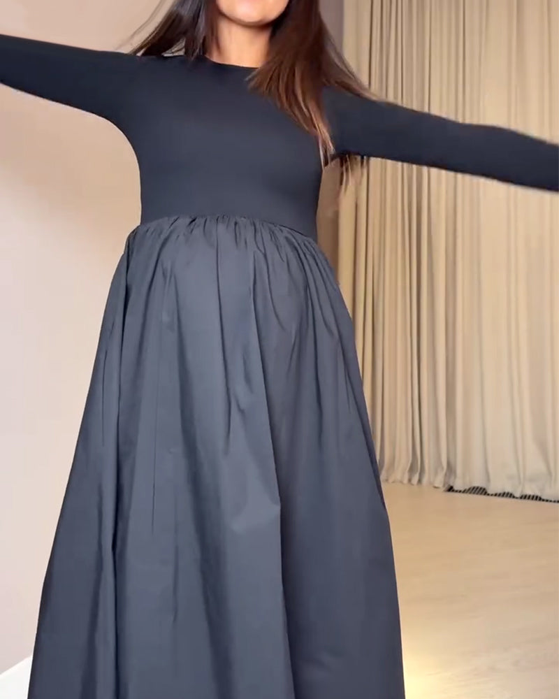 Round Neck Elegant Patchwork Dress