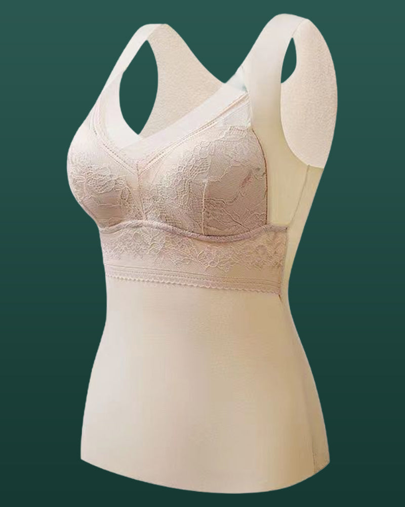 Lace Thermal Vest With Chest Pad Underwear