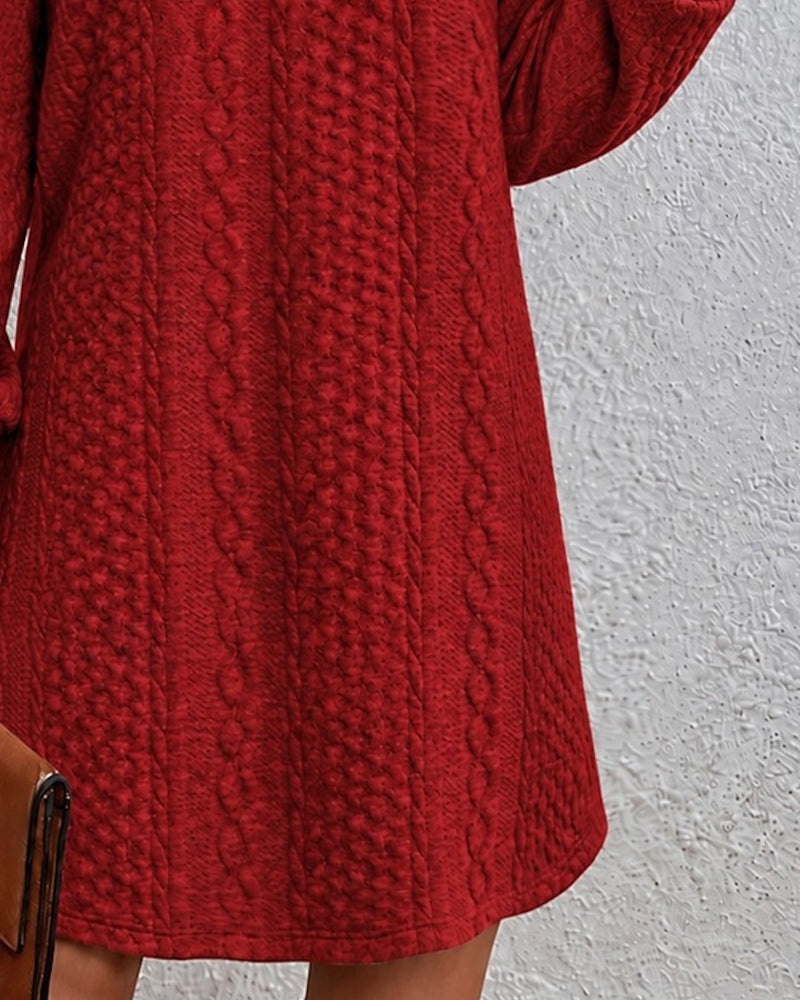 Hooded Casual Solid Dress