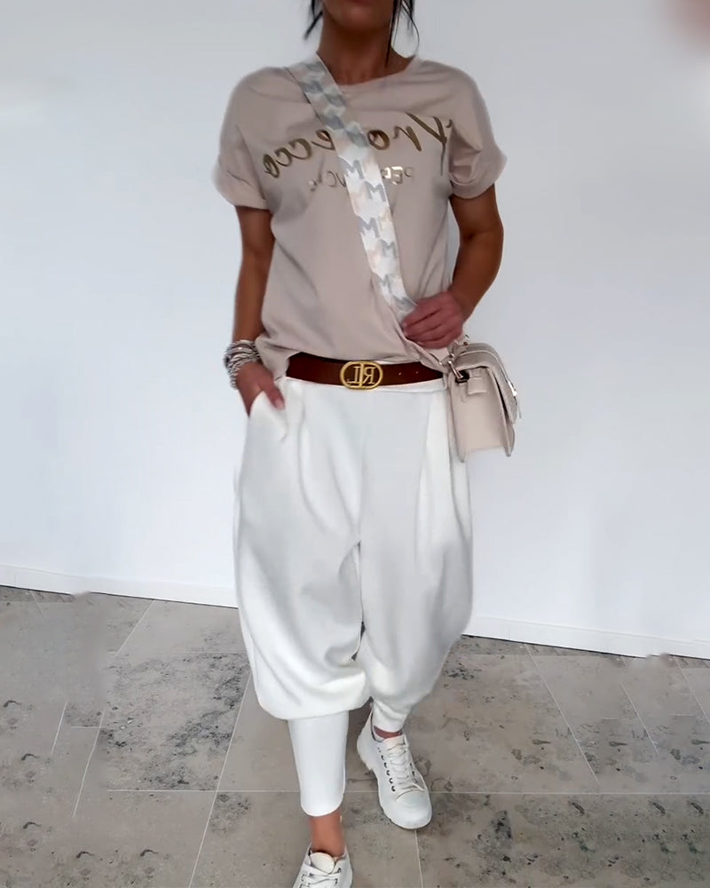 Fashion Solid Color Cropped Pants