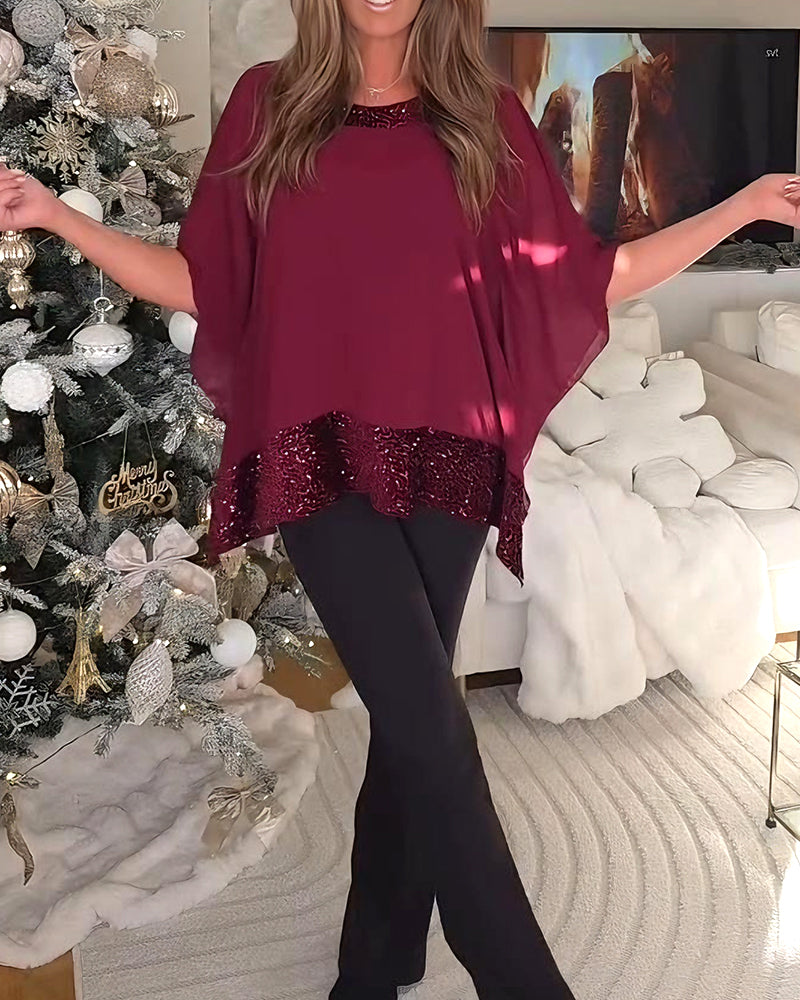 Fashionable Batwing Sleeve Blouse