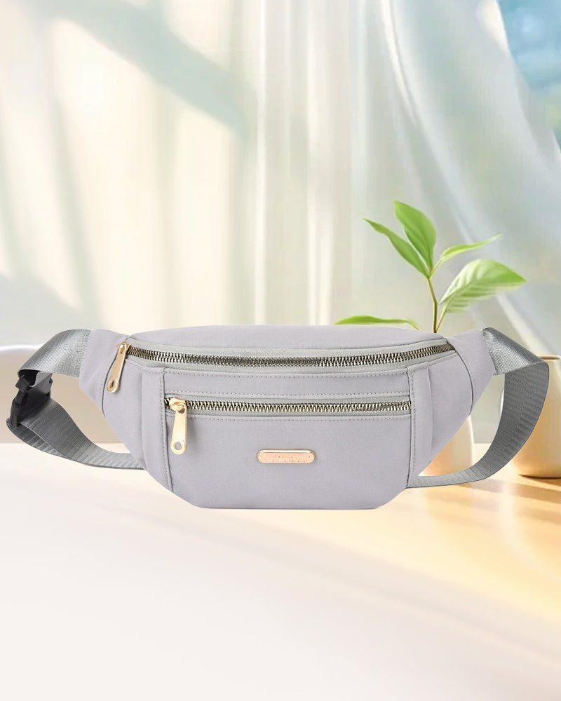 Simple solid color front shoulder bag