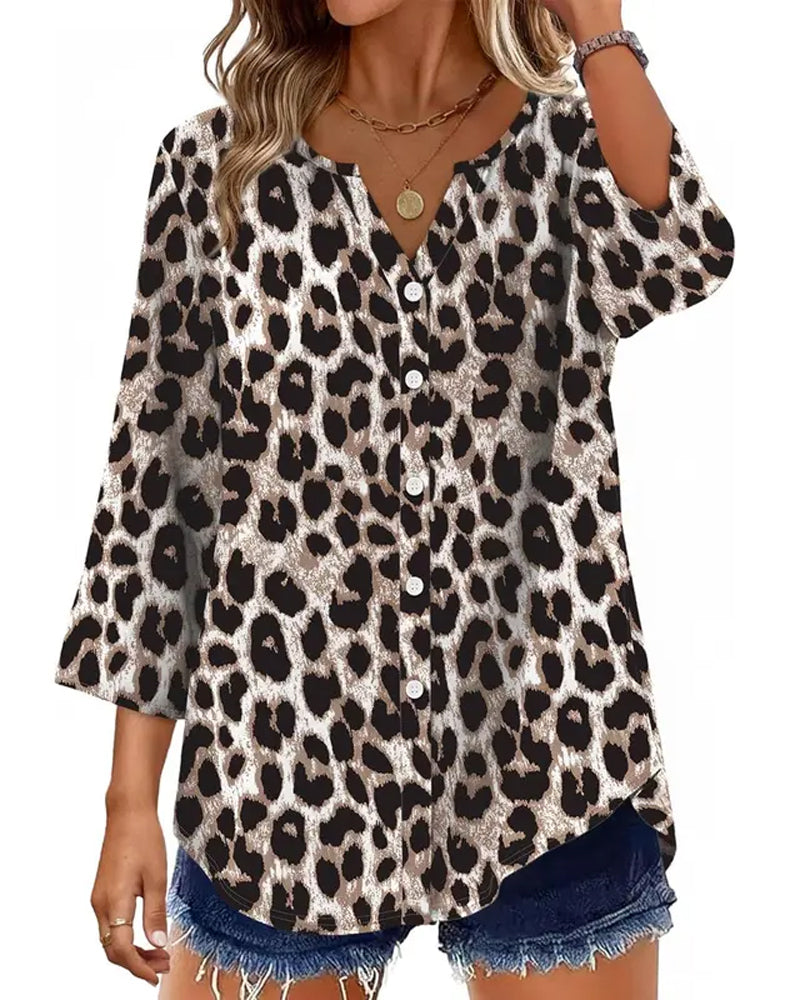Polka Dot Print Loose Fit Blouse