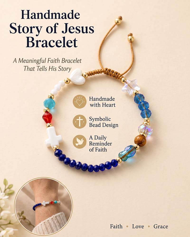 ✝️Handmade Story of Jesus Bracelet❤️Wear the Story. Carry the Faith.