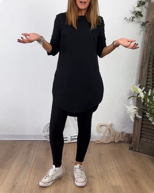 Mid-Length Crew Neck Top