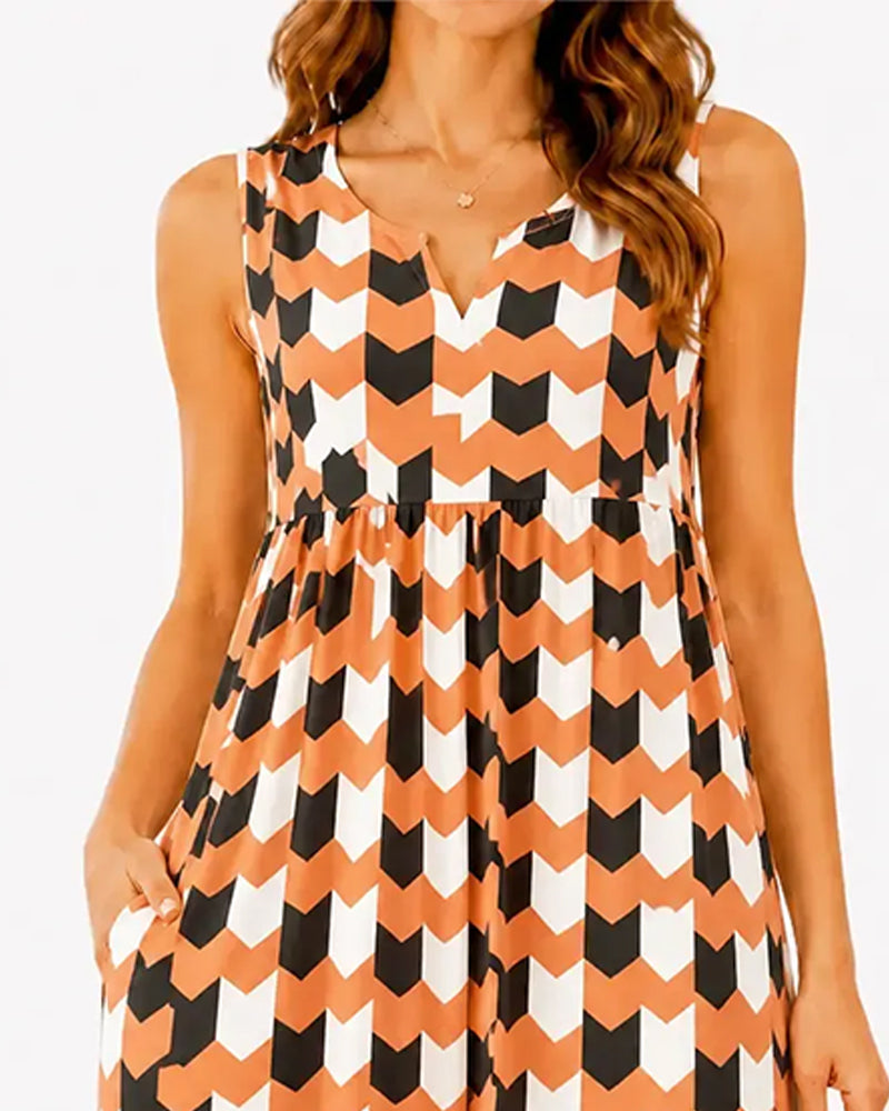 High Waist Casual Sleeveless Dress