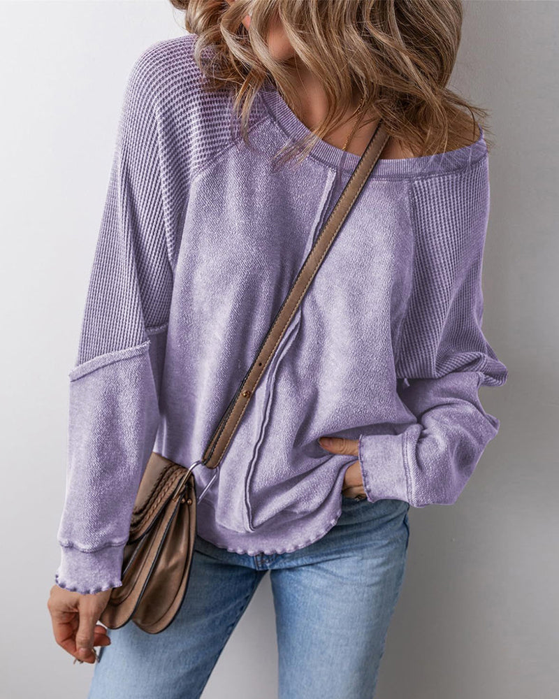 Reverse Seam Patchwork Casual Sweatshirts