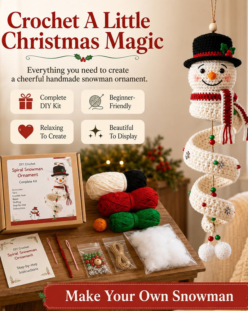 ☃️ DIY Spiral Crochet Snowman Kit