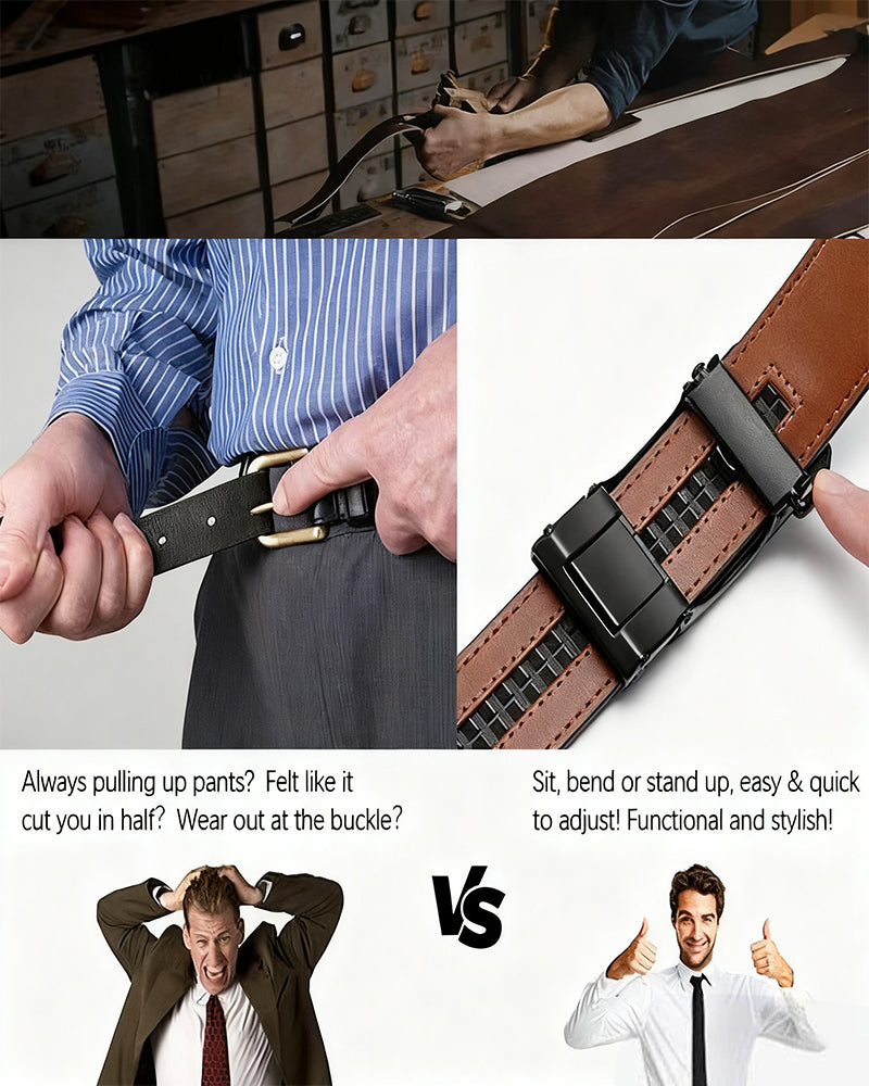 🎁 Leather Ratchet Belt With Adjustable Buckle💼
