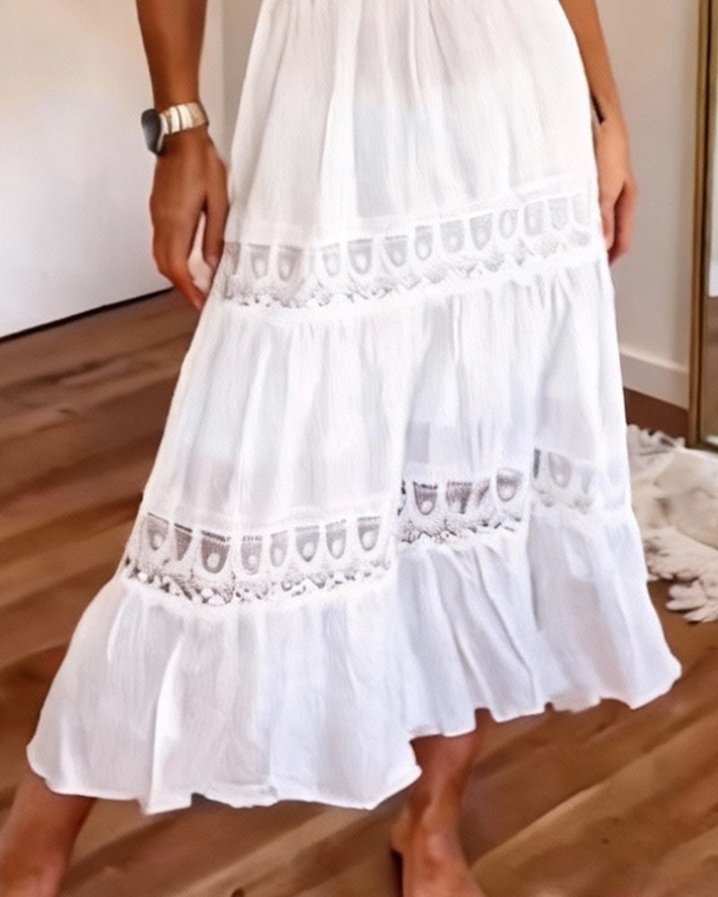 Deep V-Neck Cutout Maxi Dress