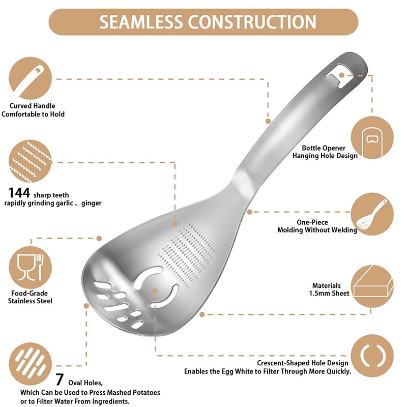Multifunction Stainless Steel Cooking Grater Spoon