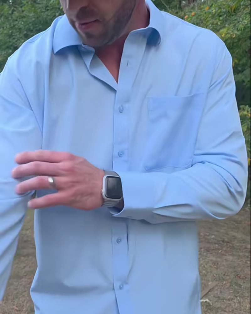 Solid Casual Waterproof Stretch Shirt