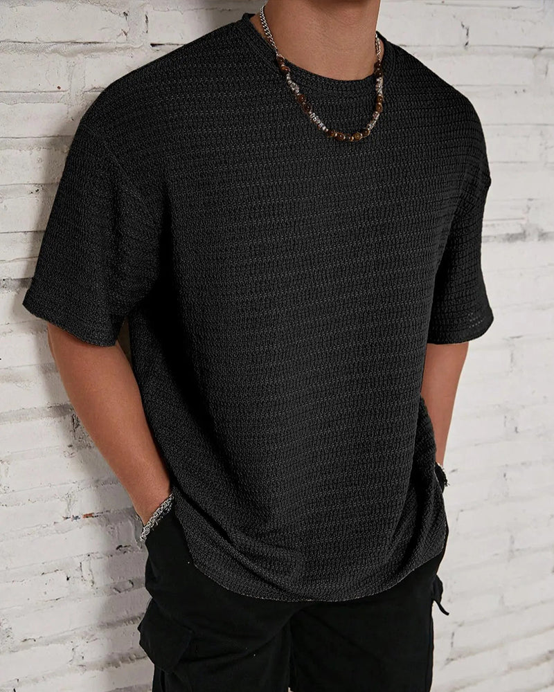 Men's Solid Color Breathable Short Sleeve T-Shirt