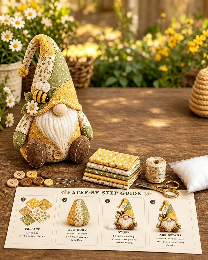 🧵 DIY Patchwork Gnome Kit – Create Your Own Adorable Gnome 🧙‍♂️