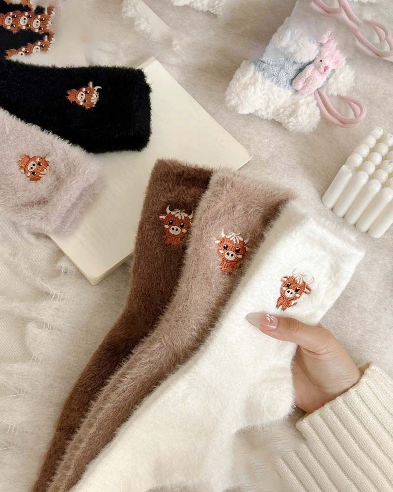 Cute Cow Slipper Socks