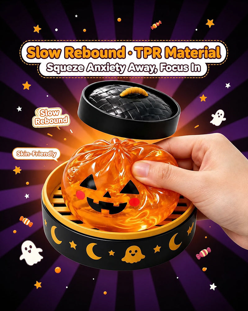 Halloween Cute Scary Ghost Maruko Squishy Squeeze Toy Set, Mini Portable Stress Toy, Sensory Products for Halloween Things, Party Treat Bag Fillers & Mini Gifts