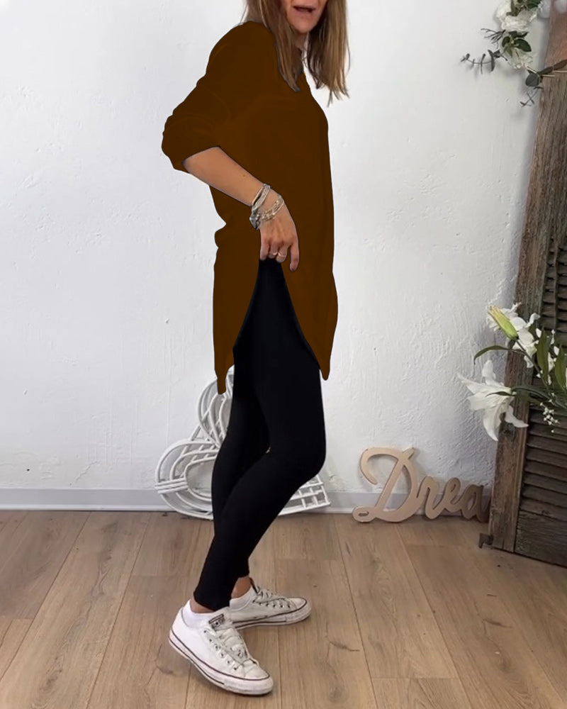 Mid-Length Crew Neck Top