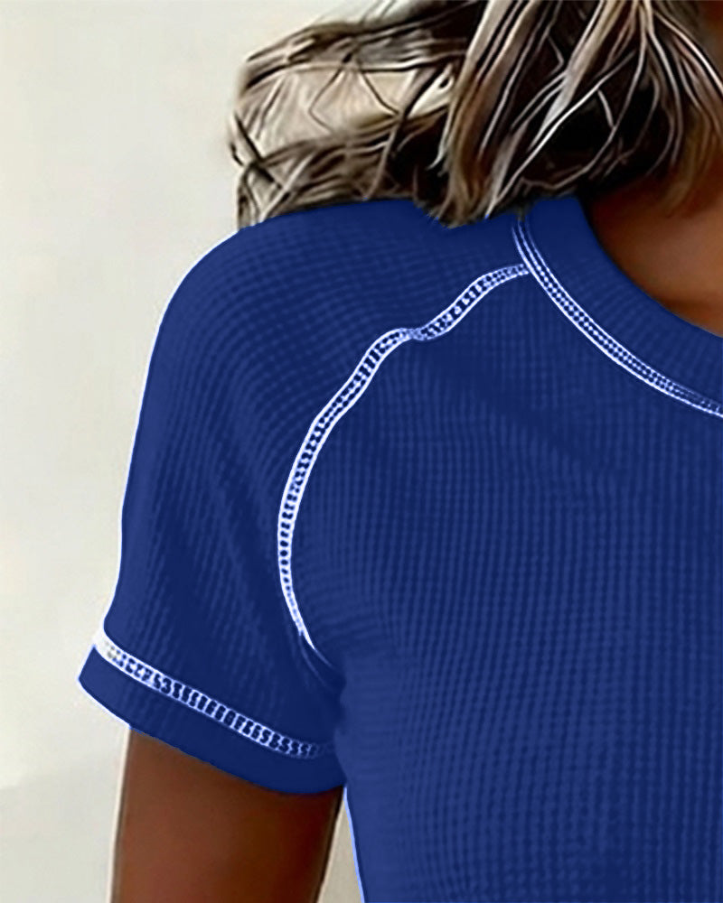 Waffle Knit Henley T-Shirt